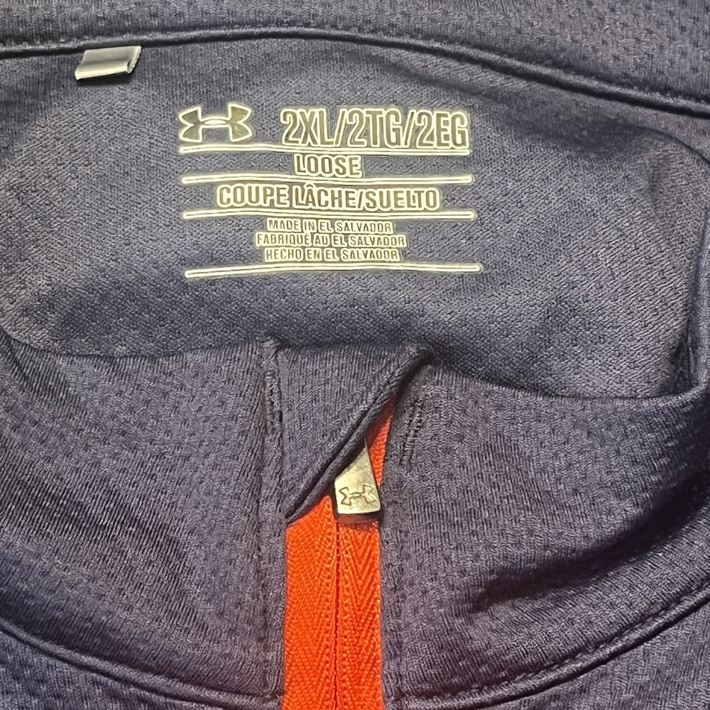 Under Armour Auburn Tigers Mens 2XL Golf Blue Performance Stretch Quarter Zip - Picture 7 of 9